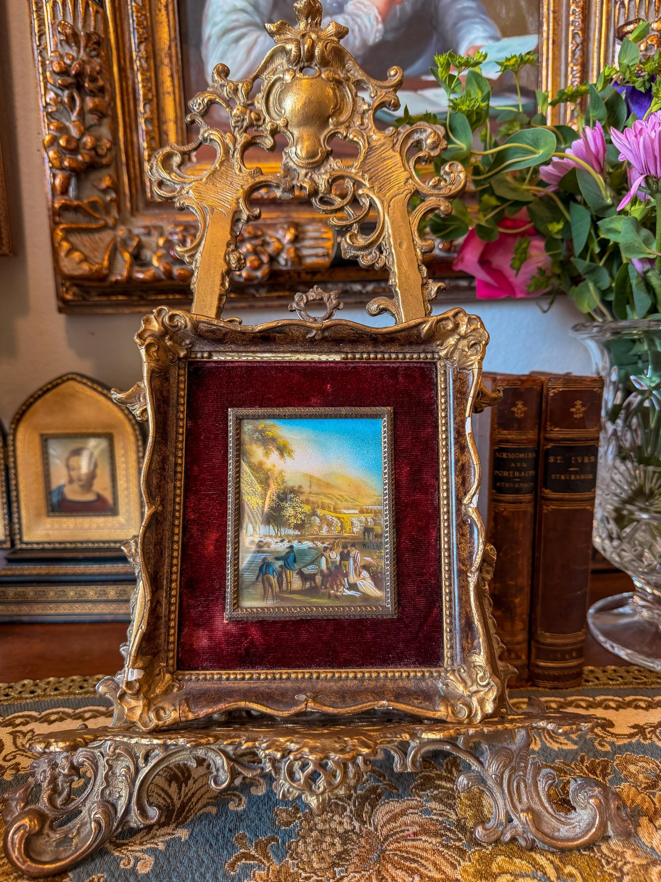Vintage Oil Painting With Gilt Frames - Etsy display picture 1