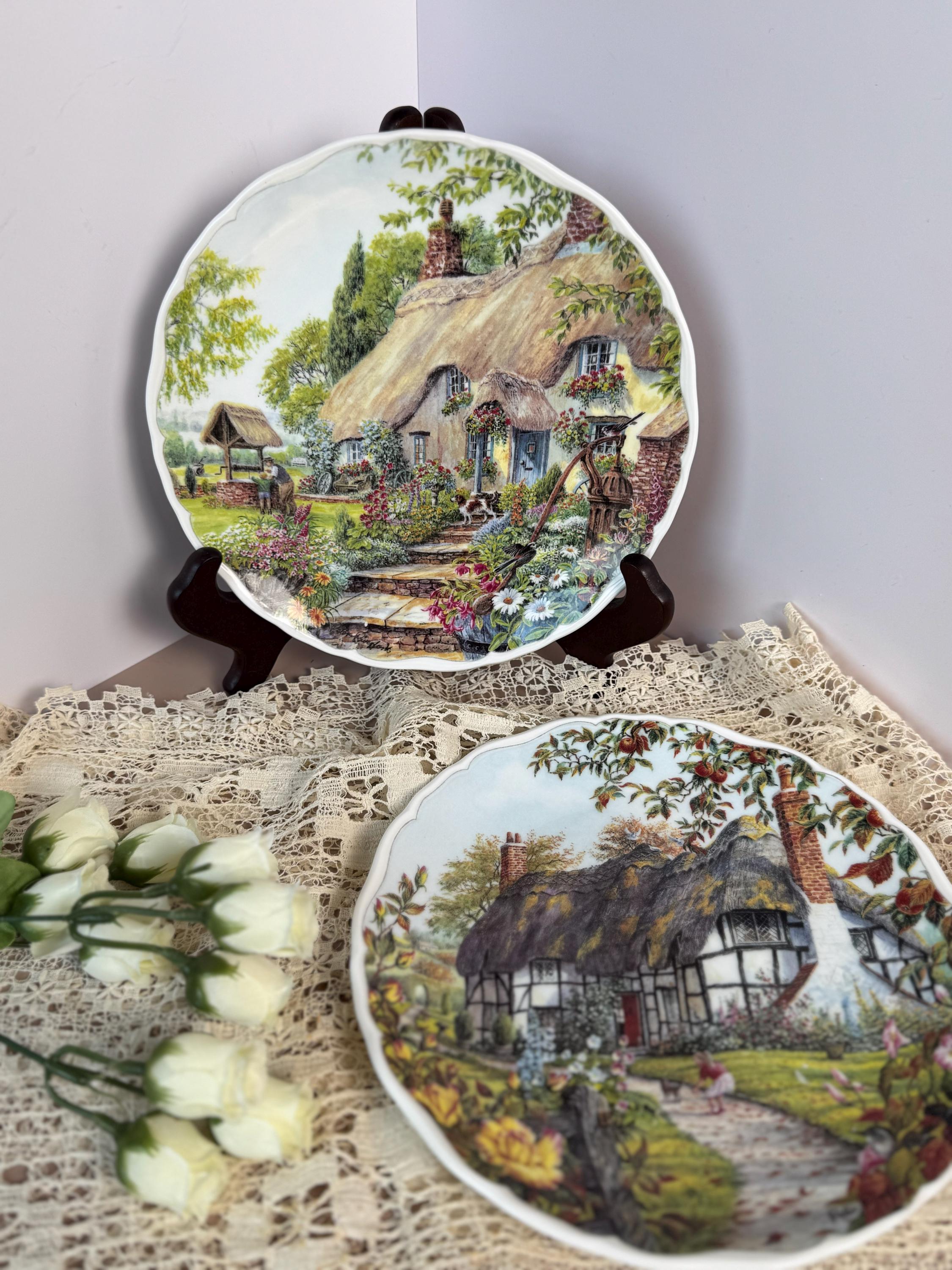 Royal Albert Bone China Collectors Plates - Dream Cottages - Full Set of 4 Seasons