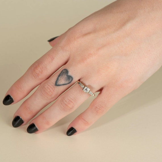 1940's Diamond Engagement Ring Two-tone 14k Gold - image 4