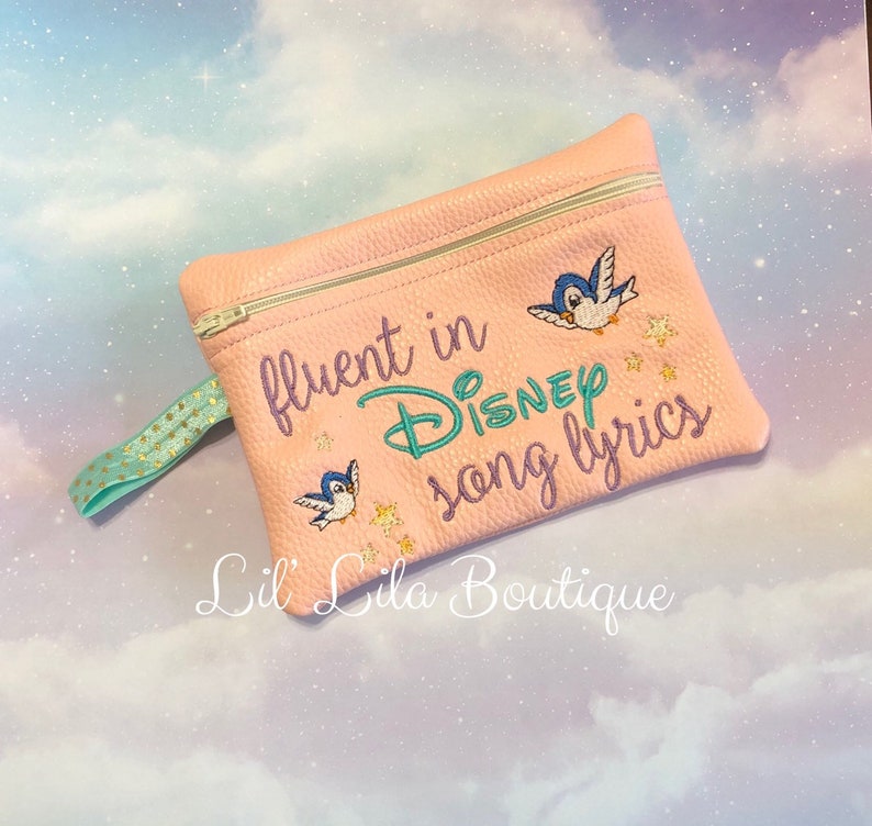 Blue bird zipper pouch