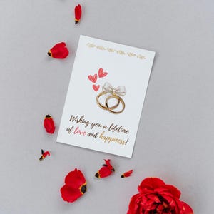 Printable Wedding Card – 5x7 Foldable Card – Wishing You a Lifetime of Love and Happiness - Instant Download