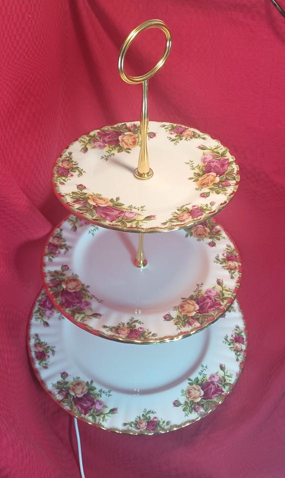 ロイヤルアルバート オールドカントリーローズ 3段ケーキスタンド