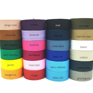 32mm ou 25mm 30 Couleurs coton sangle pour sacs créations couture anse de sac bandoulière à dos sac banane tote-bag lunch bag webbing DIY