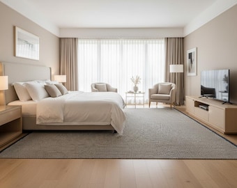 Handloomed Flatweave Area Rug - Striped Earth Tone Design in Brown and Black