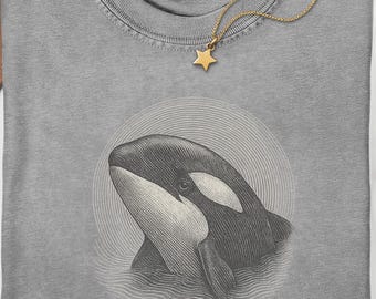 Orca Monogram Shirt, Comfort Colors Orca Shirt, Sea Creature TShirt, Sea Animals Shirt, Ocean Life Shirt, Orca Tee Shirt, Orca T Shirt