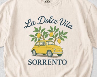 Camiseta La Dolce Vita Sorrento, Camiseta Lemon & Limoncello, Comfort Colors Estilo Capri
