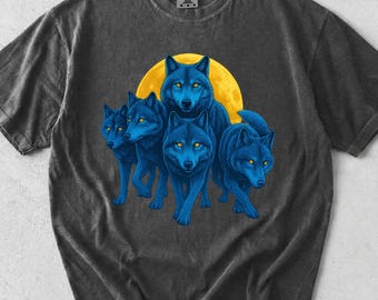 Wolven-T-shirt voor wolvenliefhebbers, Rising Moon Alpha Pack, cadeau voor mannen en vrouwen