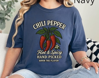Women Spicy Chili Pepper Shirt, Hot Peppers Tee, Red Pepper Shirt, Chilli T-Shirts, Picante Shirt, Picante T Shirt, Chili Shirt, Picante Tee