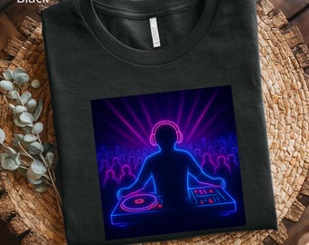 Cyberpunk DJ Neon T-Shirt, Underground Rave Festival Glow Tee, EDM Techno Party, DJ Tee, dj Shirt, dj t shirt