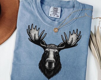 American Moose Shirt, Alaska Moose T-Shirt, Wildlife Moose T-Shirt, Moose Lover Gift, Silly Moose Tee, Canadian Moose Tshirt