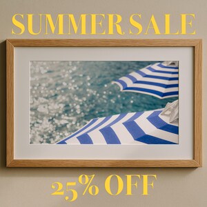 Positano Beach Umbrellas – Küstenwand-Kunstdruck