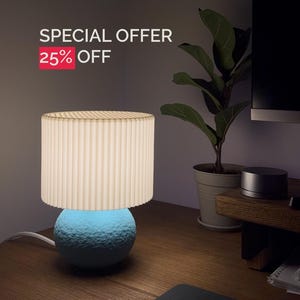 3D Printed Dimmable Table Lamp – PANTHEON LAGOON | Handmade Sustainable Lighting | Cozy Mood Light