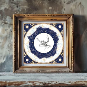 Stampa zodiacale Cancro, stampa celeste, regalo per amico, compleanno, arte astrologica, segno zodiacale, arte murale