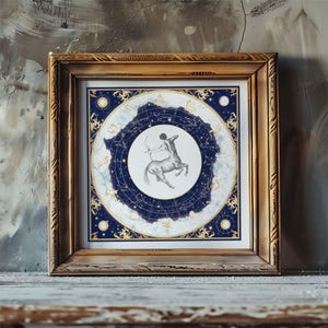 Stampa Sagittario, stampa celeste, regalo per amico, compleanno, arte astrologica, segno zodiacale, arte murale