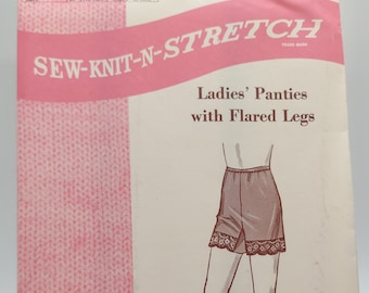 60s Vintage Ladies Panties/Long Leg Underwear - Sew Knit N' Stretch 207 - Sizes Sm-XL