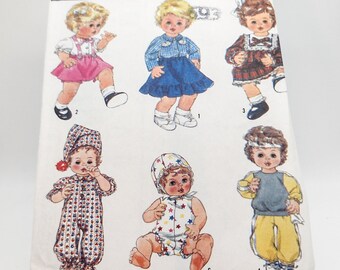 Vintage 1980s Doll Clothes - 17-18" Dolls - Six Outfits - Simplicity Crafts 8376