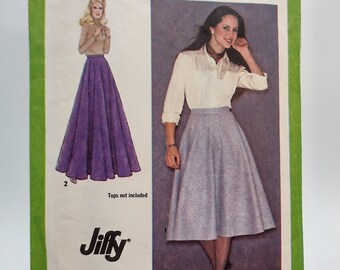 1970s Misses Skirt in Two Lengths Sewing Pattern - Simplicity 9172 - Size 16