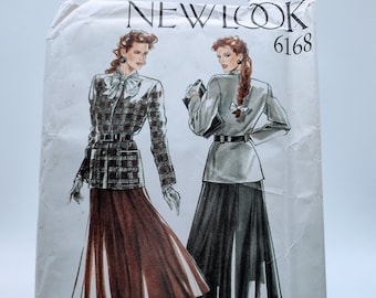 New Look 6168 Vintage Sewing Pattern Women's Jacket and Skirt - 1980s - Sz 8-18 - UNCUT