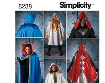 Sewing Pattern - Simplicity 8238 - Adult Costume Hooded Cape - One Size - OOP Uncut