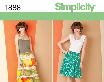 Women's Skirt Sewing Pattern Simplicity 1888 - Sizes 8-16 Waist: 24-30" - UNCUT OOP - 5 Styles