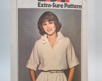 1970s Shirtdress Sewing Pattern - Simplicity E.S.P 8510 - Misses Sizes 12-16