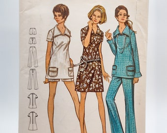 1970s Women's Dress, Top, Pants, and Shorts Sewing Pattern - Butterick 5802 - Plus Size Vintage Sewing Pattern - Bust Size 46"