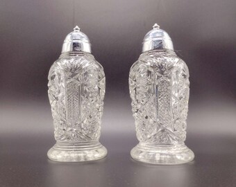 Vintage Imperial Glass Salt and Pepper Shaker Set Mogul Variant EAPG