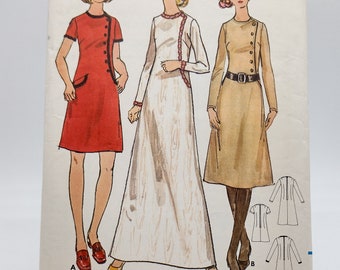 70s Asymmetric Dress Vintage Plus Size Sewing Pattern - Butterick 5990 - Bust Size 44"