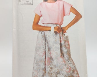 80s Top and Midi Skirt Sewing Pattern - Simplicity Super Saver 7337 - Size 12-16