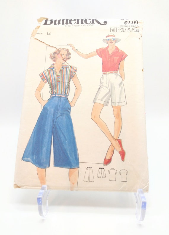 Patron De Couture Vintage Butterick Années 70 - Chemise, Culotte, Short - Taille Buste 34