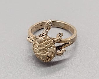 Vintage Sterling Silver Turtle Tortoise Wiggle Ring
