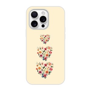 Hearts iPhone Case—Floral Hearts Pale Yellow Design