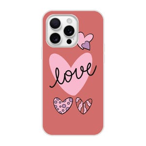 Hearts iPhone Case—Dark Pink Hearts Design