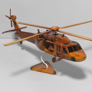 UH-60 Helicopter Model – Handmade Wooden Military Aircraft | Aviation Collectible Gift