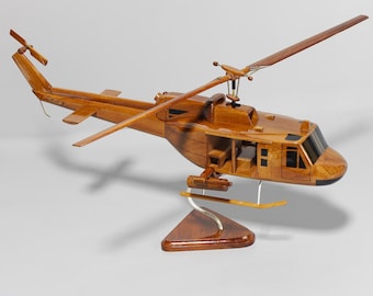 UH-1 Huey Gunship Wood Scale Helicopter Collective: 22 inch Helicopter Decor and gifts for aviation lovers