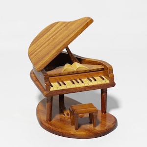 Wooden Grand Piano Model | Handmade Miniature Music Instrument | Gift for Pianists & Music Lovers