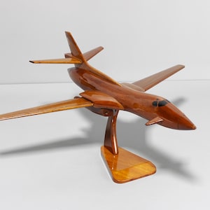 B-1 Lancer Holzmodell - Handgefertigtes Mahagoni Jet | Swing Wing Sammler Flugzeug | Luftfahrt Geschenk Decor