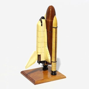 Wooden Space Shuttle Model | Handmade Rocket Ship Décor | Unique Gift for Space Lovers, Astronauts & Science Enthusiast