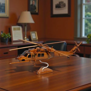 MH-60 Pave Hawk Wooden Helicopter Model: Handcrafted Aviation Gift