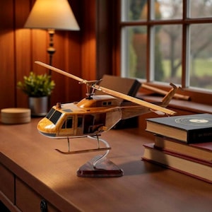 UH-1 Huey Wood Scale Helicopter Collective: 22 inch Helicopter Decor and gifts for aviation lovers