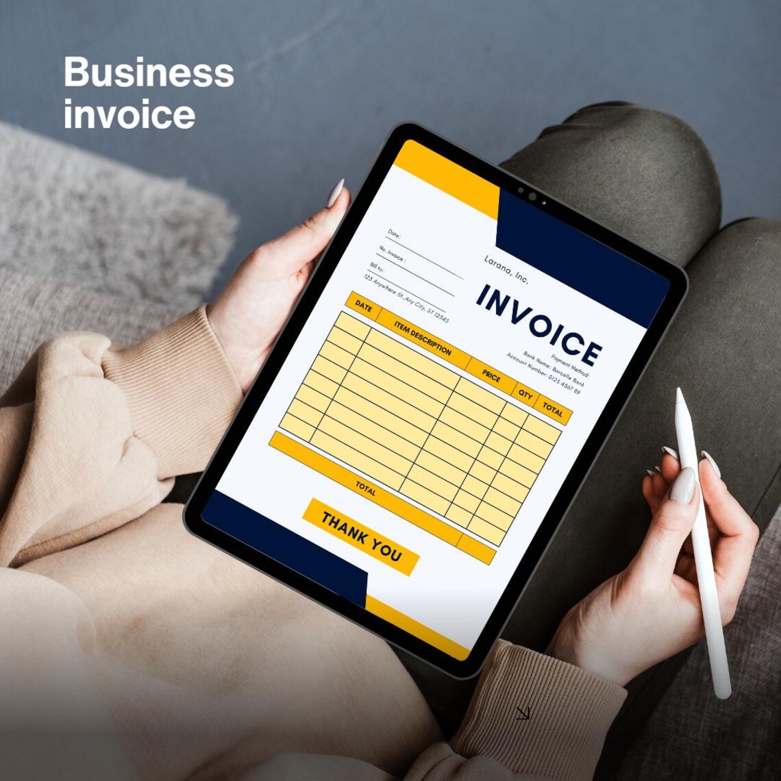 Editable Invoice Template. Printable Invoice Word. Custom Invoice Form ...