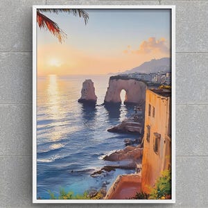 Beirut Lebanon Coast Digital Art Print | Mediterranean Sea Wall Art | Lebanese Sunset Poster | Middle East Travel Art | Instant Download