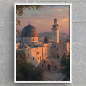 Dome of the Rock Digital Art Print - Jerusalem, Palestine, Compound Islamic Wall Decor