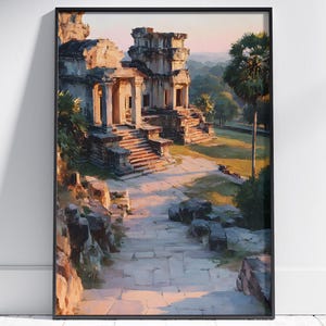Angkor Wat Temple Digital Art Print | Cambodia Ancient Temple Wall Decor | angkor wat wall art | angkor wat, angkor wat decor, angkor wat