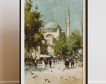 Istanbul Hagia Sophia: Vintage Wall Art (Digital Print)
