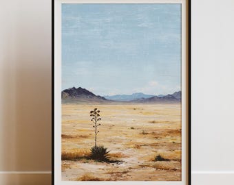 Impressão da paisagem do deserto de agave de Big Bend – Arte vintage do sudoeste americano (Download digital)