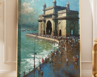 Gateway of India Painting: Mumbai Cityscape Art Print (Digital Download)