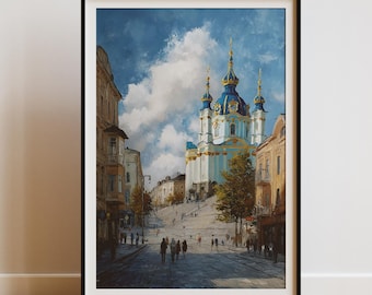 Kyiv Ukraine Art Print | St Andrew's Church, Cityscape (Digital Download)
