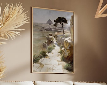 Giza Pyramids Art Print | Ancient Egypt Landscape (Digital Download)
