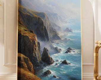 Cliffs of Moher Painting: Ireland Coastal Art Print (Digital Download)